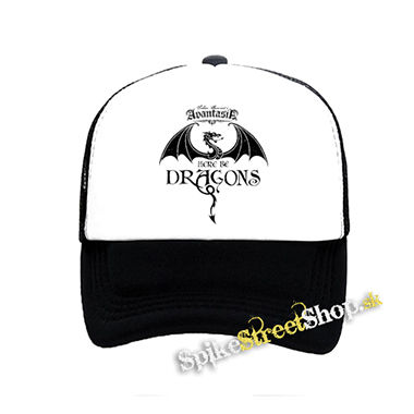 AVANTASIA - Here Be Dragons - čiernobiela sieťkovaná šiltovka model "Trucker"