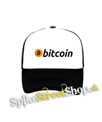 BITCOIN - Logo - čiernobiela sieťkovaná šiltovka model "Trucker"