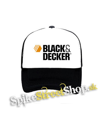 BLACK & DECKER - Logo - čiernobiela sieťkovaná šiltovka model "Trucker"