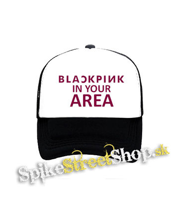 BLACKPINK - In Your Area Pink - čiernobiela sieťkovaná šiltovka model "Trucker"
