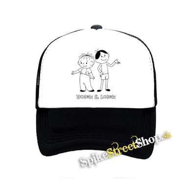 BOLEK A LOLEK - čiernobiela sieťkovaná šiltovka model "Trucker"