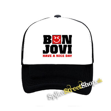 BON JOVI - Have A Nice Day - čiernobiela sieťkovaná šiltovka model "Trucker"