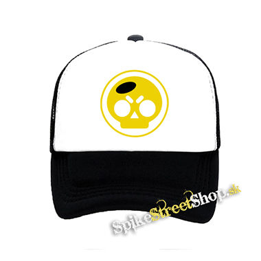 BRAWL STARS - Yellow Skull - čiernobiela sieťkovaná šiltovka model "Trucker"