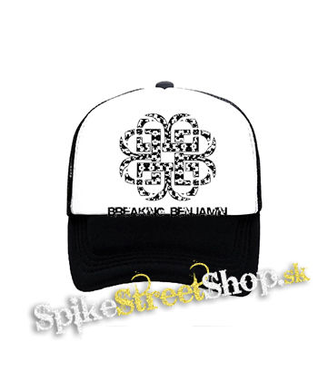 BREAKING BENJAMIN - White Logo - čiernobiela sieťkovaná šiltovka model "Trucker"