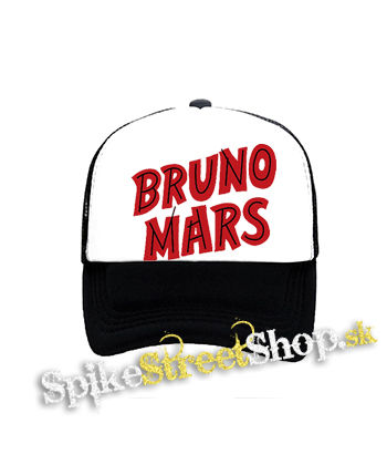 BRUNO MARS - Logo - čiernobiela sieťkovaná šiltovka model "Trucker"