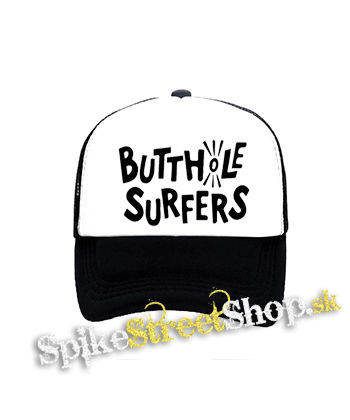 BUTTHOLE SURFERS - Logo - čiernobiela sieťkovaná šiltovka model "Trucker"