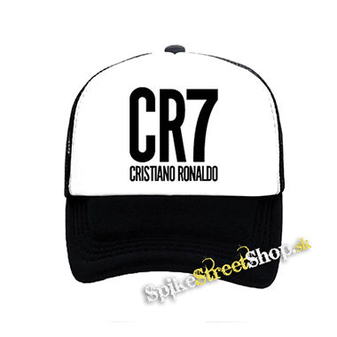 CRISTIANO RONALDO - CR7 Crest - čiernobiela sieťkovaná šiltovka model "Trucker"