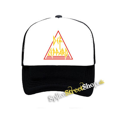 DEF LEPPARD - Color Logo - čiernobiela sieťkovaná šiltovka model "Trucker"