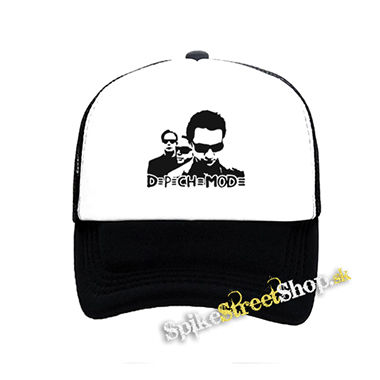 DEPECHE MODE - Logo & Band - čiernobiela sieťkovaná šiltovka model "Trucker"