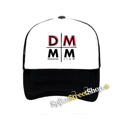 DEPECHE MODE - Memento Mori Cross Sign - čiernobiela sieťkovaná šiltovka model "Trucker"