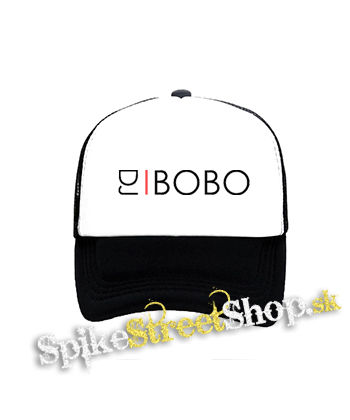 DJ BOBO - Logo - čiernobiela sieťkovaná šiltovka model "Trucker"