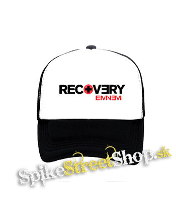 EMINEM - Recovery - čiernobiela sieťkovaná šiltovka model "Trucker"