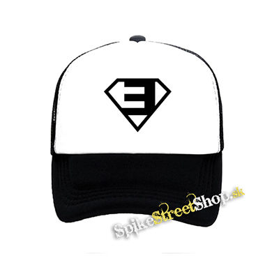 EMINEM - Superman Symbol - čiernobiela sieťkovaná šiltovka model "Trucker"