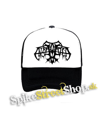 ENSLAVED - Logo Old School - čiernobiela sieťkovaná šiltovka model "Trucker"