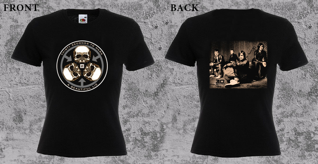 30 SECONDS TO MARS - A Beautiful Lie - Brown Logo & Band - dámske tričko
