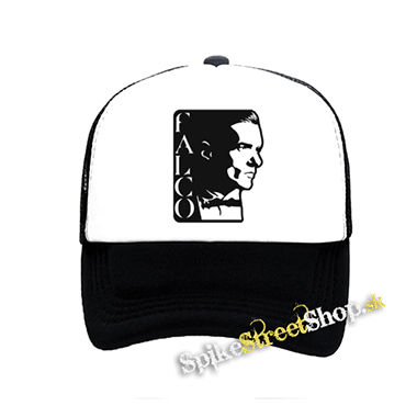 FALCO - Portrait - čiernobiela sieťkovaná šiltovka model "Trucker"