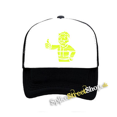 FALLOUT - Vault Boy Green Vintage - čiernobiela sieťkovaná šiltovka model "Trucker"