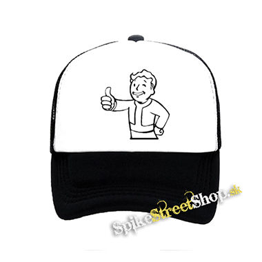 FALLOUT - Vault Boy - čiernobiela sieťkovaná šiltovka model "Trucker"