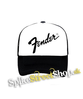 FENDER - Logo - čiernobiela sieťkovaná šiltovka model "Trucker"