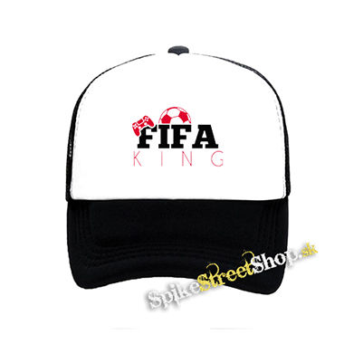 FIFA KING - čiernobiela sieťkovaná šiltovka model "Trucker"