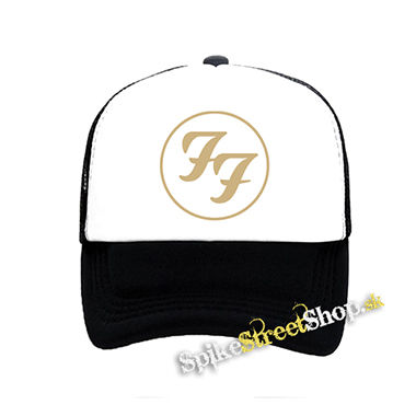 FOO FIGHTERS - Gold Logo - čiernobiela sieťkovaná šiltovka model "Trucker"