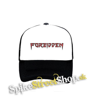 FORBIDDEN - Logo - čiernobiela sieťkovaná šiltovka model "Trucker"