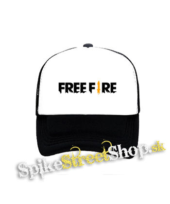 GARENA FREE FIRE - Logo - čiernobiela sieťkovaná šiltovka model "Trucker"