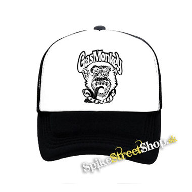 GAS MONKEY GARAGE - čiernobiela sieťkovaná šiltovka model "Trucker"