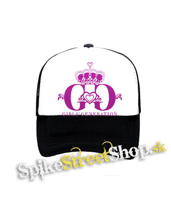 GIRLS´ GENERATION - Pink Logo - čiernobiela sieťkovaná šiltovka model "Trucker"