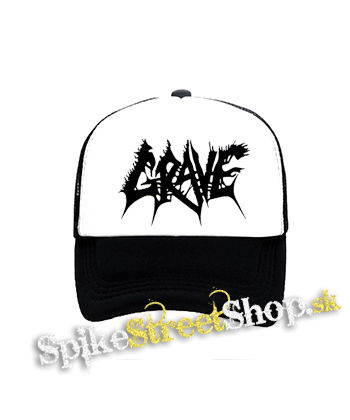 GRAVE - Logo - čiernobiela sieťkovaná šiltovka model "Trucker"