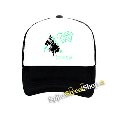 GREEN DAY - Green Father Of All Motherfuckers - čiernobiela sieťkovaná šiltovka model "Trucker"