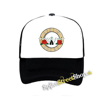 GUNS N ROSES - Classic Logo - čiernobiela sieťkovaná šiltovka model "Trucker"