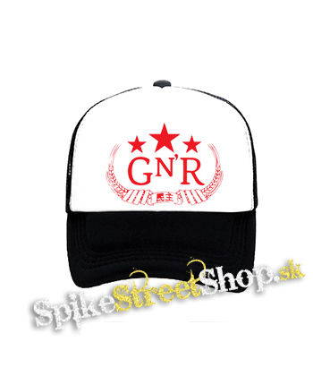 GUNS N ROSES - Chinese Democracy - Red Motive - čiernobiela sieťkovaná šiltovka model "Trucker"