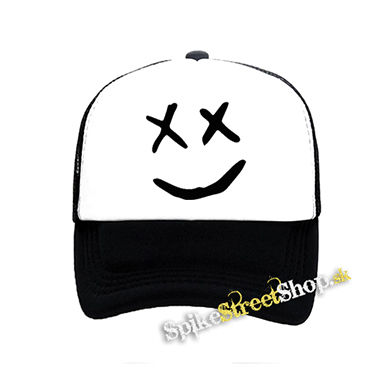 HAPPY - čiernobiela sieťkovaná šiltovka model "Trucker"