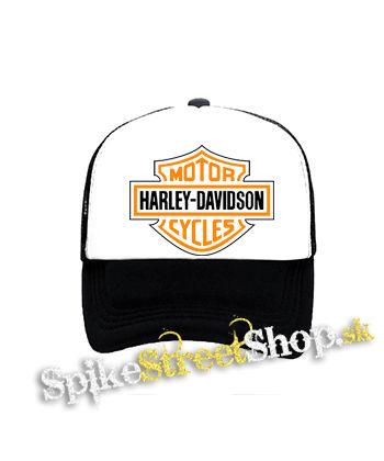 HARLEY-DAVIDSON MOTORCYCLES - čiernobiela sieťkovaná šiltovka model "Trucker"