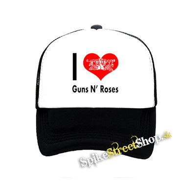 I LOVE GUNS N ROSES 2 - čiernobiela sieťkovaná šiltovka model "Trucker"