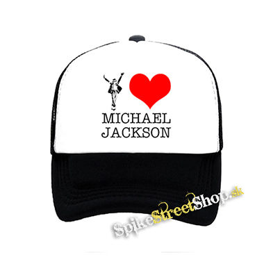 I LOVE MICHAEL JACKSON - čiernobiela sieťkovaná šiltovka model "Trucker"