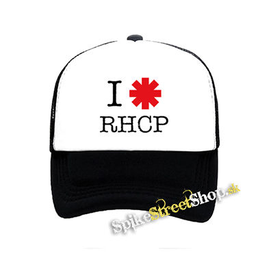 I LOVE RED HOT CHILI PEPPERS - čiernobiela sieťkovaná šiltovka model "Trucker"