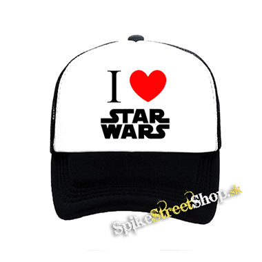 I LOVE STAR WARS - čiernobiela sieťkovaná šiltovka model "Trucker"