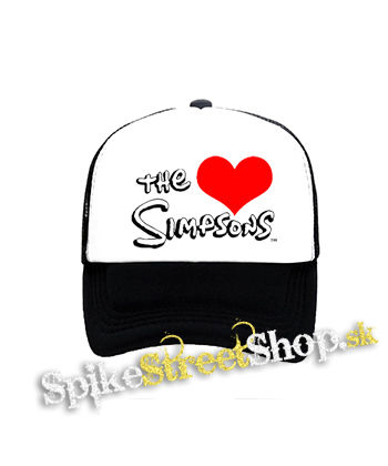 I LOVE THE SIMPSONS - čiernobiela sieťkovaná šiltovka model "Trucker"