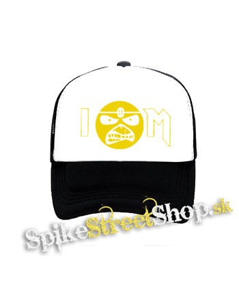 IRON MAIDEN - I Love Iron Maiden Yellow Eddie - čiernobiela sieťkovaná šiltovka model "Trucker"