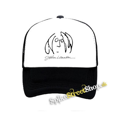 JOHN LENNON - Face & Signature - čiernobiela sieťkovaná šiltovka model "Trucker"