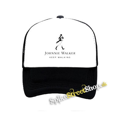 JOHNNIE WALKER - Keep Walking - čiernobiela sieťkovaná šiltovka model "Trucker"