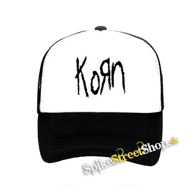 KORN - Original Logo - čiernobiela sieťkovaná šiltovka model "Trucker"
