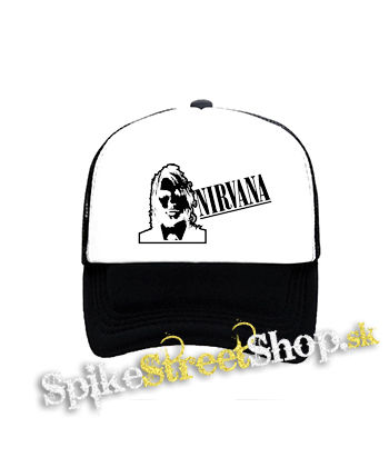 KURT COBAIN - NIRVANA - Academy Portrait - čiernobiela sieťkovaná šiltovka model "Trucker"