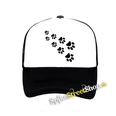 LABKY - PAWS - čiernobiela sieťkovaná šiltovka model "Trucker"