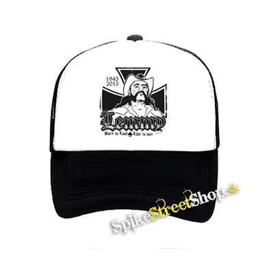 LEMMY KILMISTER - 1945-2015 - čiernobiela sieťkovaná šiltovka model "Trucker"