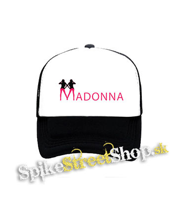 MADONNA - Logo Color - čiernobiela sieťkovaná šiltovka model "Trucker"