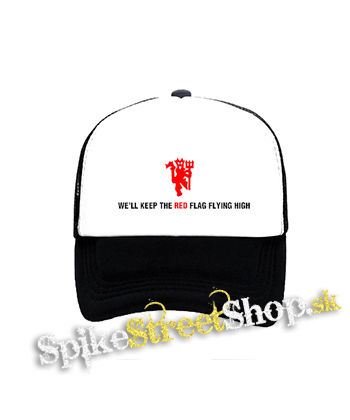 MANCHESTER UNITED - We´ll Keep The Red - čiernobiela sieťkovaná šiltovka model "Trucker"