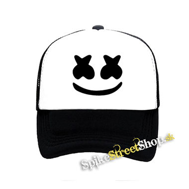 MARSHMELLO - BW Smile - čiernobiela sieťkovaná šiltovka model "Trucker"